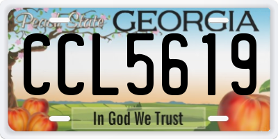 GA license plate CCL5619