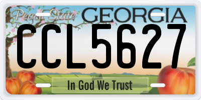 GA license plate CCL5627