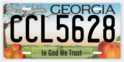 GA license plate CCL5628