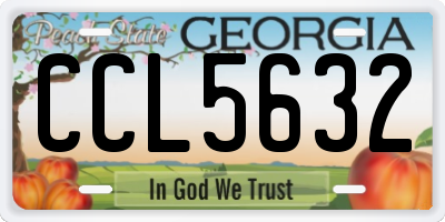 GA license plate CCL5632