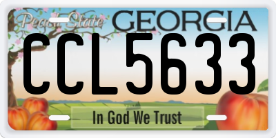 GA license plate CCL5633