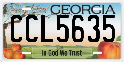 GA license plate CCL5635