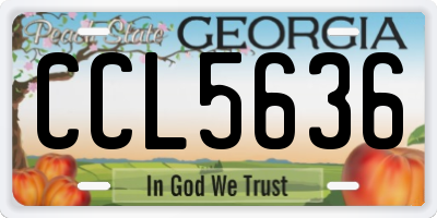 GA license plate CCL5636
