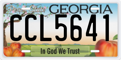 GA license plate CCL5641