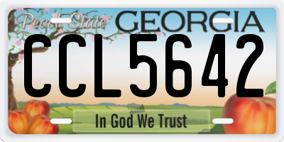 GA license plate CCL5642