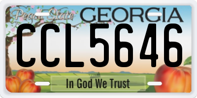 GA license plate CCL5646