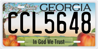GA license plate CCL5648