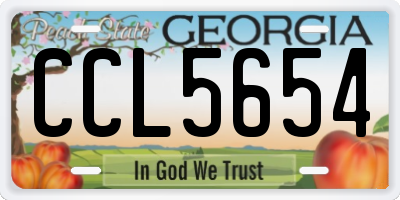 GA license plate CCL5654