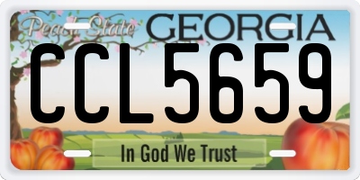 GA license plate CCL5659