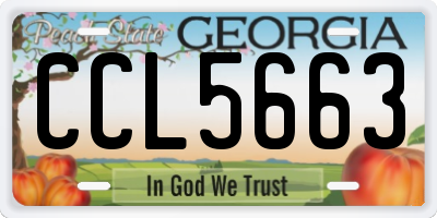 GA license plate CCL5663
