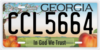 GA license plate CCL5664