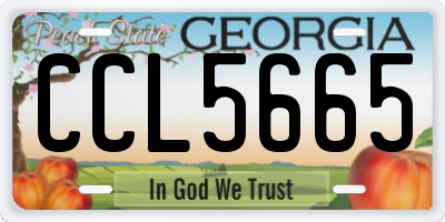 GA license plate CCL5665
