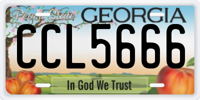 GA license plate CCL5666