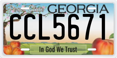 GA license plate CCL5671