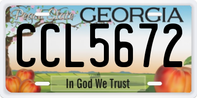 GA license plate CCL5672