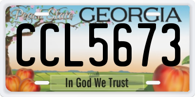 GA license plate CCL5673