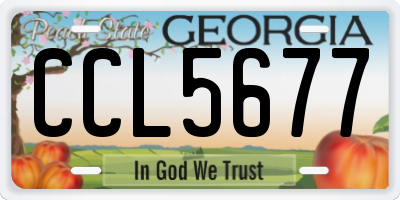 GA license plate CCL5677