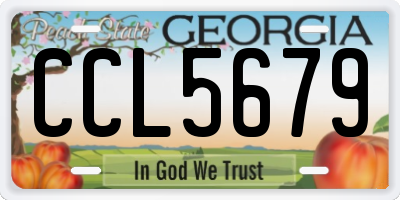 GA license plate CCL5679