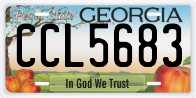 GA license plate CCL5683