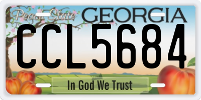 GA license plate CCL5684
