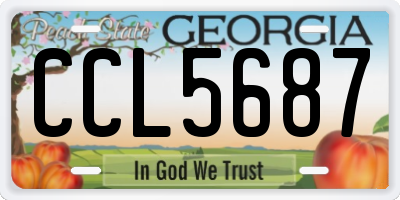 GA license plate CCL5687