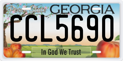 GA license plate CCL5690