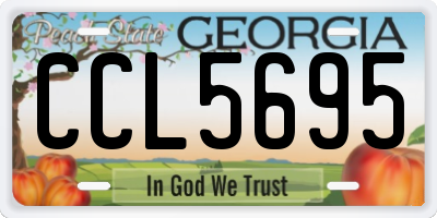 GA license plate CCL5695