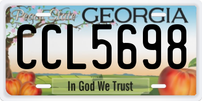GA license plate CCL5698
