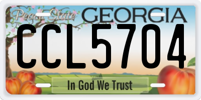 GA license plate CCL5704