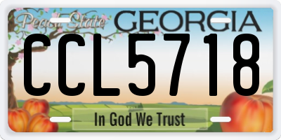 GA license plate CCL5718