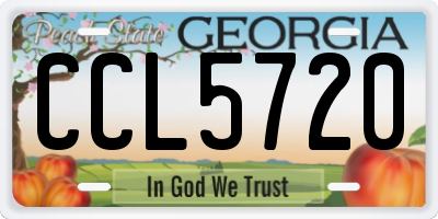 GA license plate CCL5720