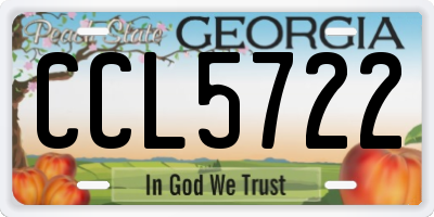 GA license plate CCL5722