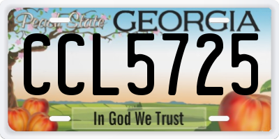 GA license plate CCL5725