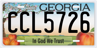 GA license plate CCL5726