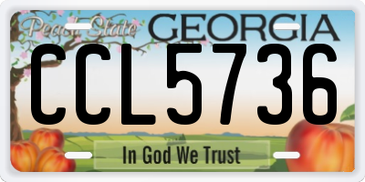 GA license plate CCL5736