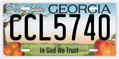 GA license plate CCL5740