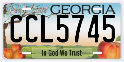 GA license plate CCL5745