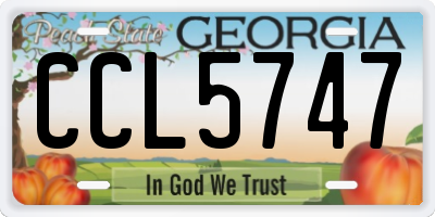 GA license plate CCL5747