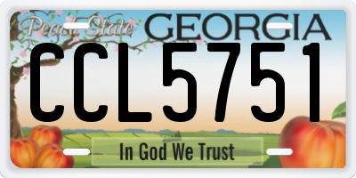 GA license plate CCL5751