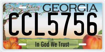 GA license plate CCL5756