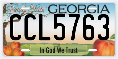 GA license plate CCL5763