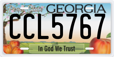 GA license plate CCL5767