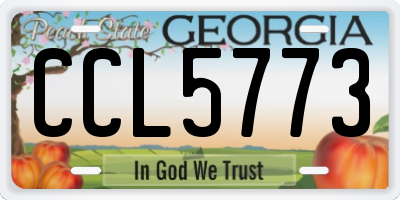 GA license plate CCL5773