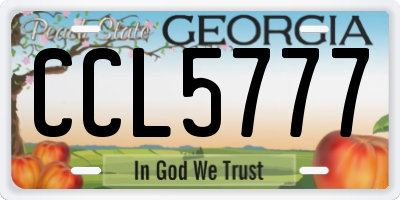 GA license plate CCL5777