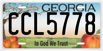GA license plate CCL5778