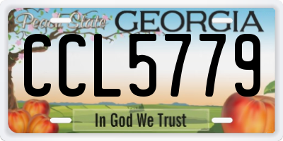 GA license plate CCL5779
