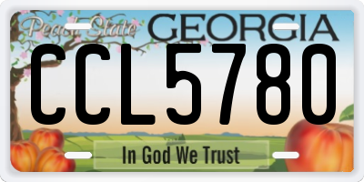 GA license plate CCL5780