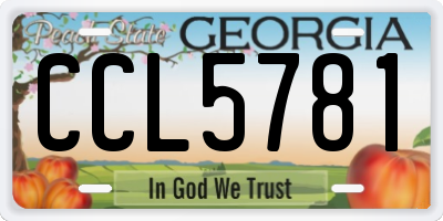 GA license plate CCL5781