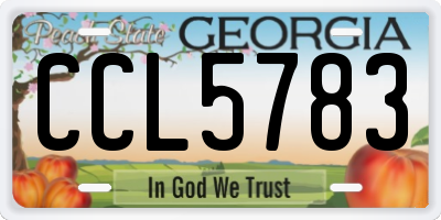 GA license plate CCL5783