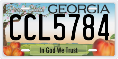 GA license plate CCL5784